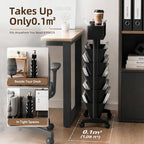 5 Tier Rolling Book Cart Multi-Functional Movable Storage Bookshelves - Image 5