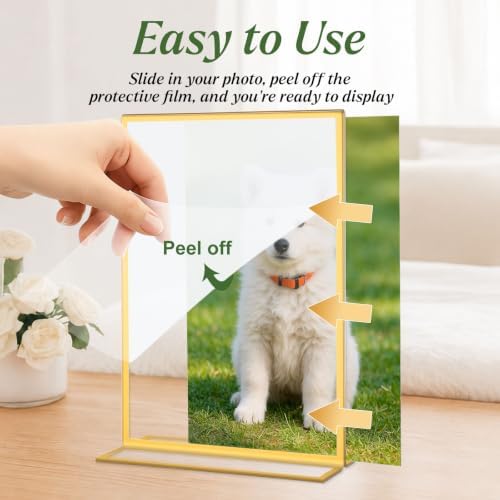 8 Pack Gold Acrylic Sign Holders 8.5x11 Inch Table Menu Display Holders - Image 2