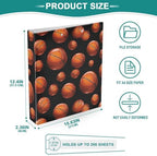 Basketball Ball Round Ring Binders 1.5 Inch 3 Ring Binder with Clipboard Holds 200 Sheets Office Home School - Image 4