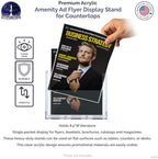 Marketing Holders 12 Pack Brochure Holder for 8.5" Flyers Clear Acrylic Freestanding Tabletop Printed Literature Display for Retail Stores Business Offices and Libraries - Image 2
