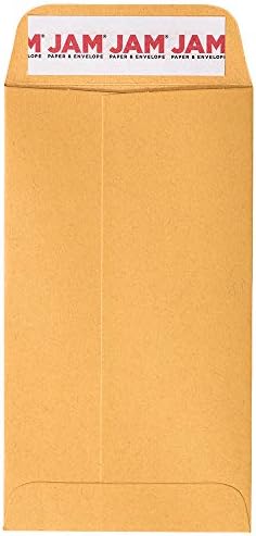 JAM PAPER #6 Coin Business Envelopes with Peel and Seal Closure - 3 3/8 x 6 - Brown Kraft Manila - Bulk 500/Carton - Image 2
