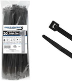 Kable Kontrol Cable Zip Ties, 20 Inch, 100 Pcs, HD 300lbs Test, Black by KABLEKONTROL%C2%AE