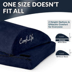 ComfiLife Foot Rest for Under Desk at Work – Adjustable Desk FootRest for Office Chair, Gaming Accessories – Ergonomic Teardrop Design for Back, Hip & Leg Pain Relief – 100% Memory Foam (Navy) - Image 3