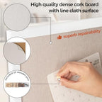 Fun Memories Cork Board Bulletin Board for Office, 20" x 30" Oak Wooden Framed Corkboard, Wall Mounted Notice Pin Board for School Home & Office, White - Image 4