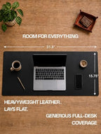 Genuine Leather Desk Pad, Office Desk Mat, Large Desk Blotter, Desk Protector, and Mouse Pad – 31.5" x 15.75" (1.8-2.0 mm) Black, Waterproof, Premium Quality for Desk Surface Protection and Comfort - Image 4