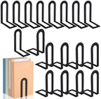 Chunful 18 Pcs Black Metal BookEnds Shelves, 5.5 x 3.75 x 2.25 in by Chunful