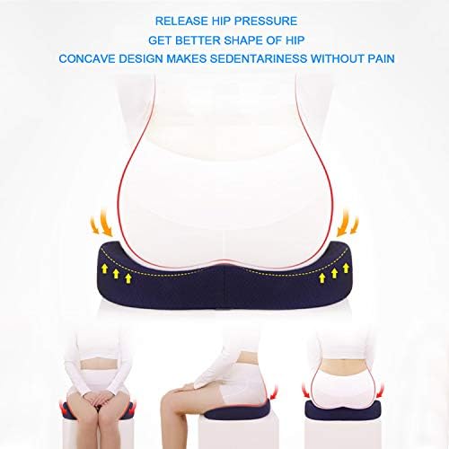 Seat Cushion Premium Memory Foam Non-Slip Coccyx Tailbone Cushion for Office Chair, Car Seat, Wheelchair, Yoga and Travelling- Back, Hip and Tailbone Pain Relief - Image 5