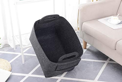 Storage Basket Felt Storage Bin Collapsible& Convenient Box Organizer with Carry Handles for Office Bedroom Closet Babies Nursery Toys Laundry (Dark grey, 19.9inch（L）×13.6inch（W）×12.6inch（H）) - Image 4