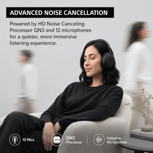 Sony WH-1000XM6 The Best Noise Canceling Wireless Headphones, HD NC Processor QN3, 12 Microphones, Adaptive NC Optimizer, Mastered by Engineers, Studio-Quality, 30-Hour Battery with Deco Guide Bundle - Image 3