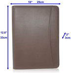 Dark Brown Zippered Portfolio Binder - PU Leather Business Portfolio Organizer - Padfolio for Men & Women with US Letter Notepad, 10.5 Inch Tablet Pocket & Gift Box by Lautus Designs - Image 3