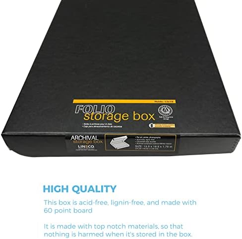 Lineco Clamshell Archival Storage Box, 13.5x19.5x1.75 Inch, Black - Image 5