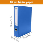 HUA JIE 6 Pack A4 Storage File Boxes Plastic Archives Cases with Clip,Blue - Image 2