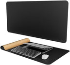 Mydours 40" x 20" Extra Large Desk Mat, PU Leather & Cork Desk Pad, Black by Mydours