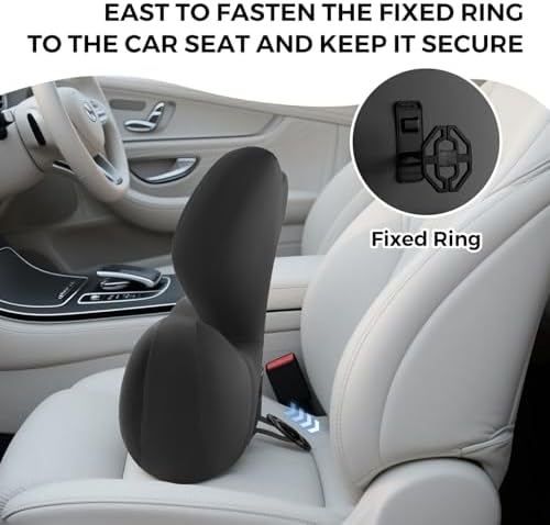 BEBAS Ergonomic Memory Foam Lumbar Support Pillow for Car, Black - Image 6