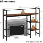 POWERSTONE Desktop Bookshelf for Monitors up to 27", Rustic Brown - Image 2