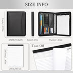 Leathario Portfolio Binder, Padfolio Organizer, 3 Ring Binder with Zipper - Image 2