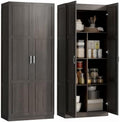 HOMCOM 71" Tall Kitchen Pantry Cabinet with 4 Adjustable Shelves Espresso by HOMCOM