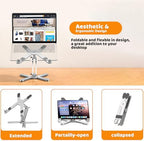 MOALLIA N86 360 Rotating Laptop Stand for Desk with Locking Knobs, Silver - Image 4