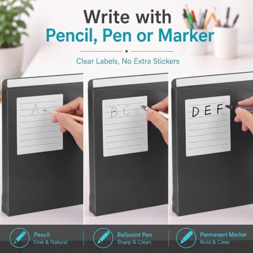 Sabary 25 Pack Poly File Jacket 1" Expansion Pocket Write-on, Grey - Image 2