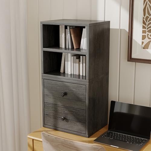 FUSUNBAO Magic DIY Cube Storage Organizer Stackable Cubes for Home Books Clothes Toy-Modular Cubby Storage System-Office Cubical-Bookcase Closet (French Oak,1 Layer Cube) - Image 6