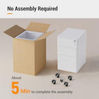 DEVAISE 3 Drawer File Cabinet on Wheels, Fully Assembled Except Casters - Image 5