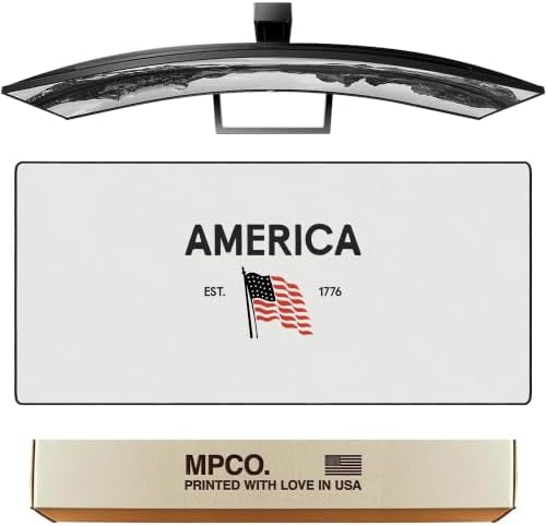 MPCO. America 1776 Gaming Desk Pad, 36" x 17" Duraglyde Fabric Desk Mat by TheMousepadCompany