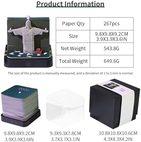 3D Memo Pad, 3D Calendar 2027, Time Piece Calendar, Tear-Off Calendars 2027, 3D Paper Carving Art Memo Pad, Art Carving Sticky Notes for Office Home Gifts Ornaments (Jesus) - Image 6