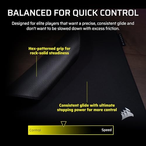 Corsair MM PRO Control Cloth Large Gaming Mouse Pad – Black - Image 6
