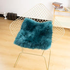 LLB Sheepskin Chair Covers Office Chair Cushion Dining Room Chair Pads Desk Chair Seat Cushion for Computer Chair Fur Area Rugs for Living Room 18x18 Inch (Pack of 1), Peacock Blue - Image 6