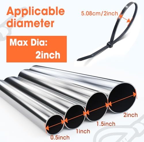 2000 PCS Zip Ties 8 Inch, Cable Ties 40lbs Tensile Strength, Black Zip Ties for Indoor and Outdoor Use, UV Resistant Wire Ties - Image 4