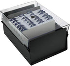 Acrimet 4 x 6 Card File Holder Organizer Box Metal Base Heavy Duty (AZ Index Cards and Divider Included) (Black Color with Clear Crystal Plastic Lid Cover) - Image 4