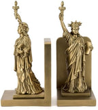 The Statue of Liberty Book Ends, Gold Heavy Duty Non-Slip Bookends by Home