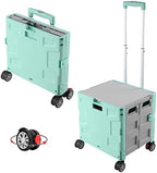 FELICON Folding Utility Cart Rolling Crate Handcart Basket Tote-Green+Gray by FELICON
