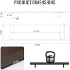 EXPERLAM Solid Wood Dual Monitor Stand Riser, 43 Inch Rubberwood Desk Shelf for Top of Desk, Wood Monitor Stand for Desk 2 Monitors up to 27", Desktop Organizer for Laptop, TV, Printer - Image 3
