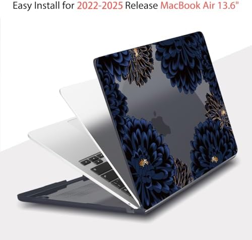 Teryeefi for MacBook Air 13.6 inch Case Release M5/M4/M3/M2 2022 2023 2024 2025 2026, Fits Model A2681 A3113 A3240 A3449, Design Pattern Slim Cover+Keyboard Cover+OTG Adapter, Chrysanthemums - Image 6