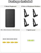 Keyboard Wall Mount Organizer with Metal Pegboard, Keyboard Display Rack - Image 6
