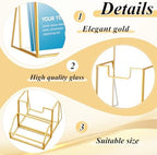 Watersay Gold Glass Brochure Holder and Business Card Rack Set, 4 x 8 '' - Image 4
