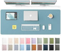 YSAGi Leather Desk Protector, Office Mat, Large Mouse Mat, Non-Slip PU Leather Blotter, Laptop Desk Mat, Waterproof Writing Pad for Office and Home(Aquamarine, 55" x 17.2") by YSAGi