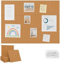 48" x 36" Large Felt Bulletin Board, Bold-Stripe 12-Pack Cork Boards | Fabric Bulletin Board with 60 Adhesive Tabs, 50 Pushpins, Felt Wall Tiles for Office Push Pin Board Felt Board, Creamy Coffee by Unknown