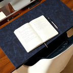 Office PU Leather Desk Pad with Stitched Edges (Navy,39.4"x16.9") by Unknown