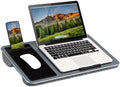 LAPGEAR Home Office Left-Hand Lap Desk – Silver Carbon, Fits 15.6” Laptops by LapGear