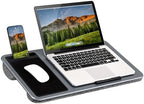 LAPGEAR Home Office Left-Hand Lap Desk – Silver Carbon, Fits 15.6” Laptops by LapGear