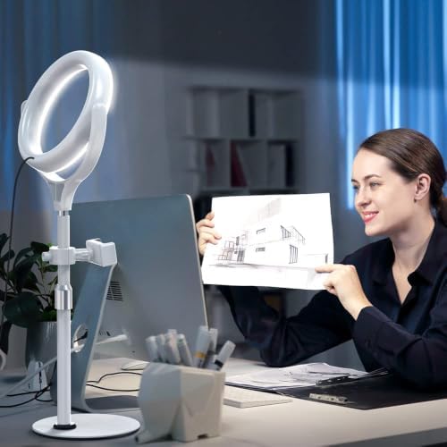 8 inch Desk Ring Light with Stand, Adjustable Zoom Lighting for Computer - Image 3