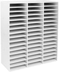 Literature Organizer, 48 Compartments Mail Sorter Organizer Office Mailbox Student Mailbox File Sorter Mail Center Paper Storage Cabinet for Office Home School Classroom (White) by LifeFirstChoice-Blisiour
