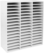 Literature Organizer, 48 Compartments Mail Sorter Organizer Office Mailbox Student Mailbox File Sorter Mail Center Paper Storage Cabinet for Office Home School Classroom (White) by LifeFirstChoice-Blisiour