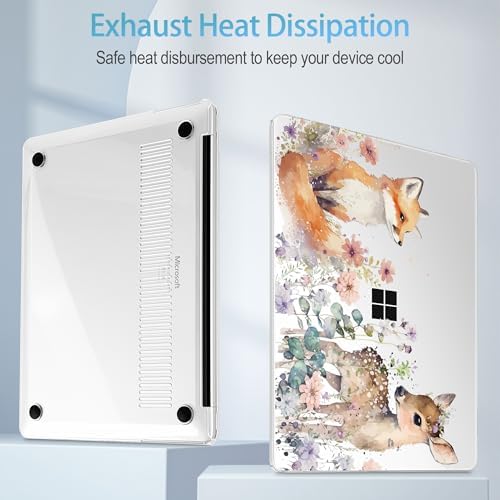 Mektron Case for 13.8" Microsoft Surface Laptop 8/7 (2026/2024) Surface Laptop 13.8 Inch Cover Fits Model 2036, Keyboard Cover +Screen Protector +Dust Plugs, Fox and Deer - Image 4