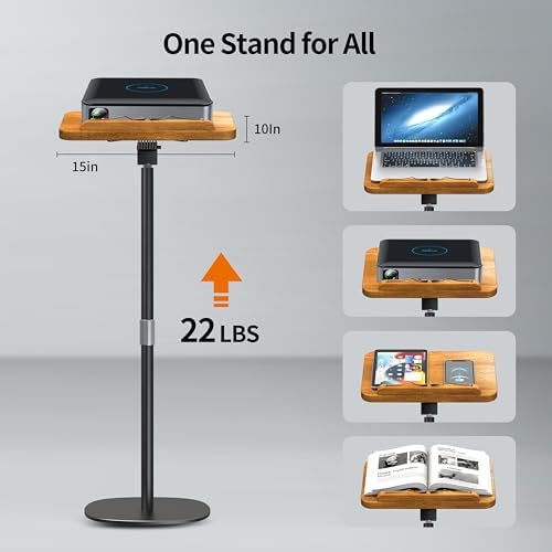 NAMON 2-in-1 Dual-use Floor & Desktop Book Stand, 100% Solid Wood, Height Adjustable from 16.5" to 51", Floor Reading Stand with Page Clip for Cookbooks, Sheet Music, Projector (with a T-Shaped) - Image 3