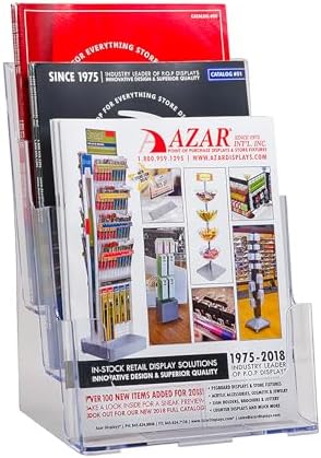 Azar Displays 252378-2PK Brochure Holder 8.5"x11", Acrylic Desk Organizer, Three Tier Document, Magazine & Sign Holder, Wall Mount Desk Accessories (2-Pack) - Image 4