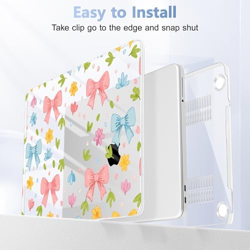 4-in-1 Hard Case for MacBook Neo 13 (A3404), Bow Ribbon & Flower - Image 5