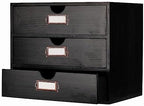 Large Wooden Drawers Wooden Box with Drawer Black by PACKGILO